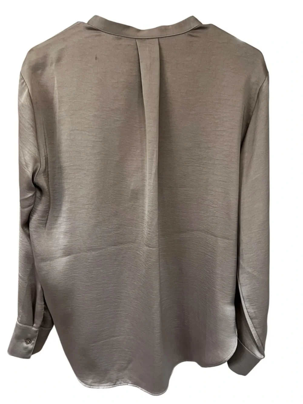 Banana Republic Taupe Satin Split-Neck Blouse